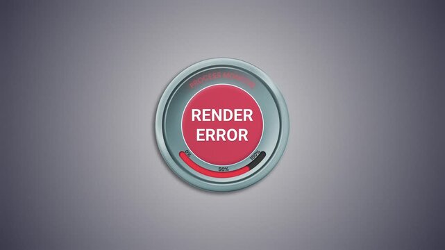 Process monitor gauge animation showing render error.