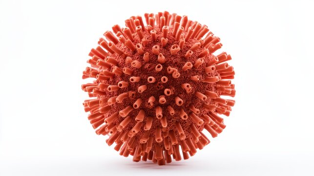 3d render of a coronavirus sarscov2 virus particle isolated on white background