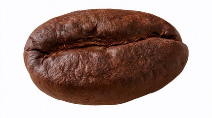 Obraz premium A single roasted coffee bean isolated on white background