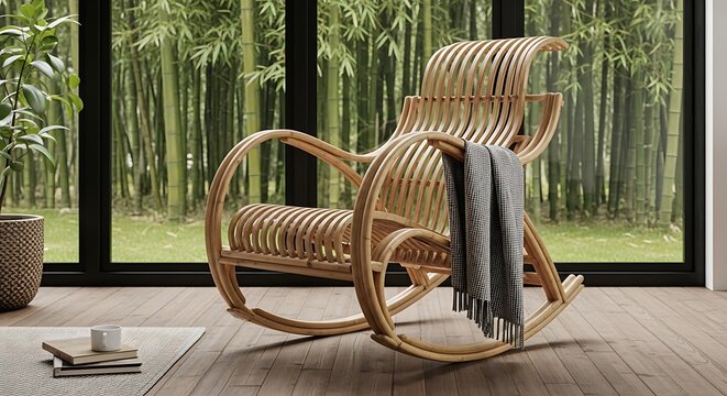 wooden chair in the garden