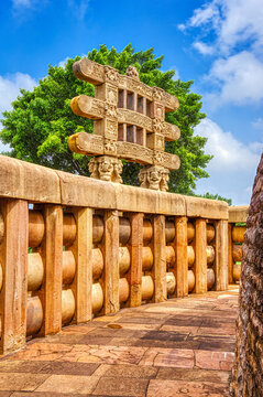 Curved Circumambulatory Path Around the Great Stupa at Sanchi, India