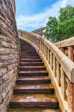 Curved Circumambulatory Path Around the Great Stupa at Sanchi, India
