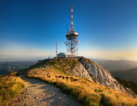 telecommunications tower on oiz mountain top