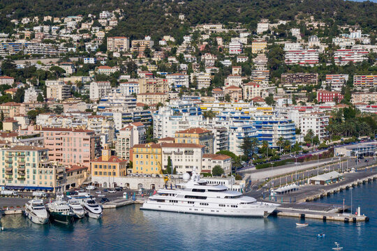 Superyacht moored in Port Lympia, Nice, France