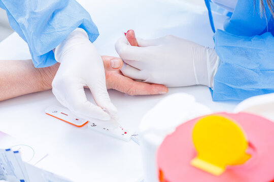 Point of care capillary blood screening on express test for senior patient