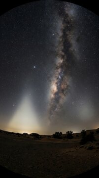 Zodiacal Light Gegenschein Arabian Desert Night Sky Rare Astrophotography