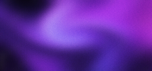 Purple abstract background with grainy texture and soft light leaks. Dark violet gradient backdrop for modern digital art. Ethereal neon purple blur texture for cinematic poster design projects.
