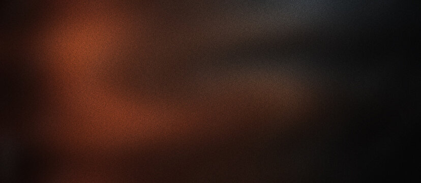 Moody dark brown gradient background with grainy texture, abstract warm copper light leak on black surface, cinematic blurred bronze backdrop for luxury branding and elegant product display.
