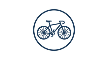 Fototapeta premium Blue road bicycle icon in circular frame.