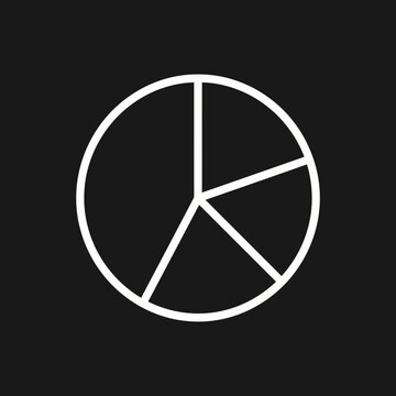 White outline of a circular pie chart icon.