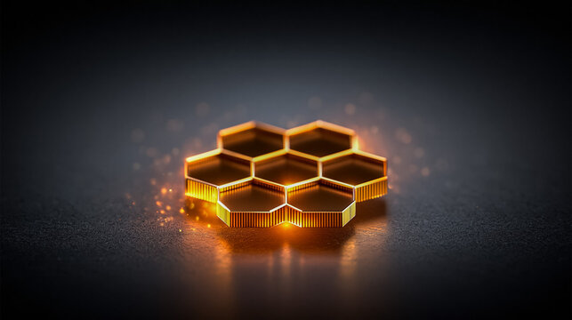 Elegant Golden Hexagon Grid Cinematic Background Loop