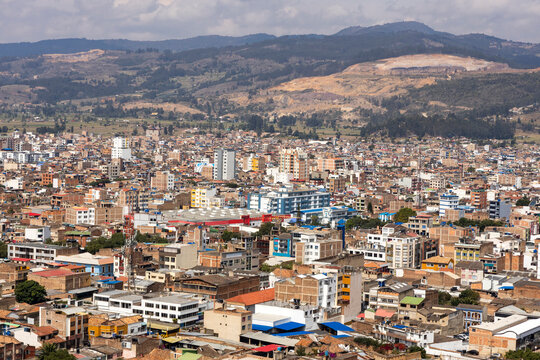 Sogamoso, Boyaca - Colombia. March 3, 2026. Panoramic photograph of a municipality with 137,839 inhabitants.