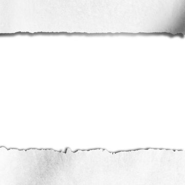 Torn White Paper Background with Grunge Border and Copy Space
