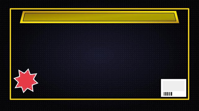 Black and yellow poster with red starburst and white envelope.
