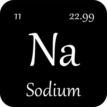 Sodium periodic table element chemistry symbol. Vector Sodium atom gas icon