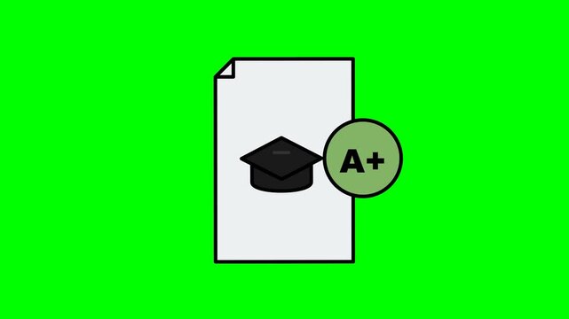Graduation Cap and A Grade on Document Representing Academic Success.