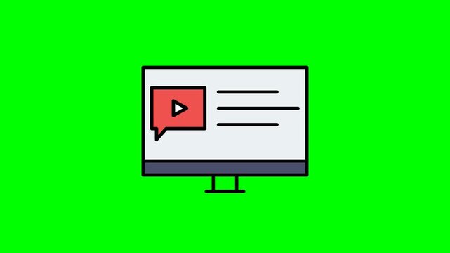 Computer Screen Displaying Video Play Button and Text.