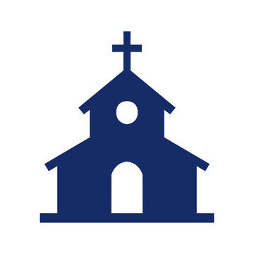 Church Building Icon Vector Symbol of Christian Faith