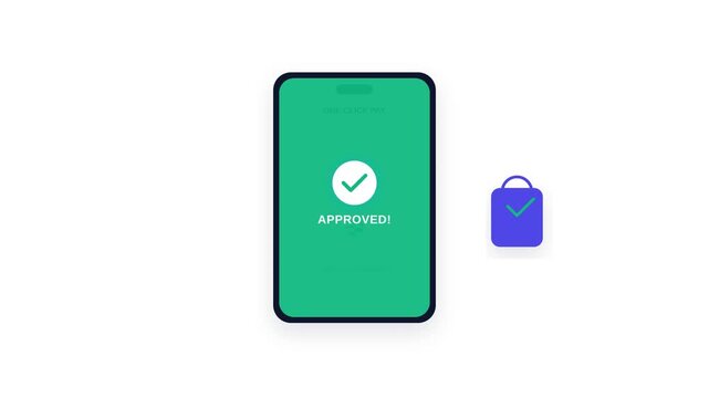 4K Digital Wallet One Click Checkout Animation Loop Motion Graphic