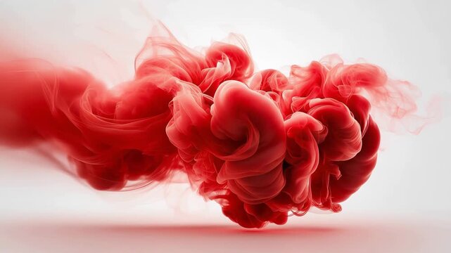 Crimson Red Dye Veil Spreading Through Water