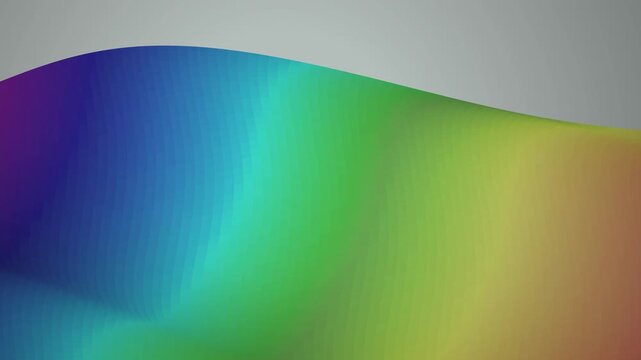 A three dimensional wave like surface undulates in a slow motion