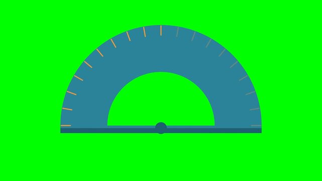 Protractor icon showing angle measurement process for education mathematics and geometry learning
