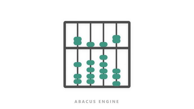 Abacus icon illustrating counting process for education mathematics and early learning calculation