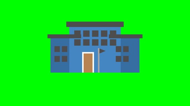 School building icon depicting learning place process for education institution and academic environment