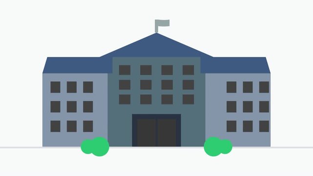 School building icon depicting learning place process for education institution and academic environment