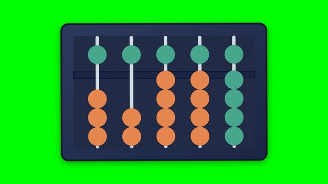 Abacus icon illustrating counting process for education mathematics and early learning calculation
