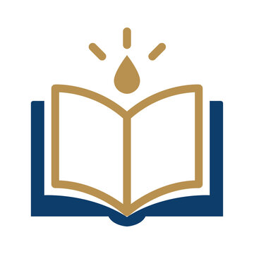 Open Holy Book with Water Drop Concept Vector Icon