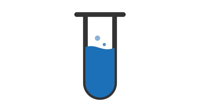 Test tube icon depicting science experiment process for education laboratory and research learning
