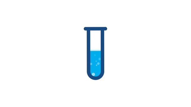 Test tube icon depicting science experiment process for education laboratory and research learning