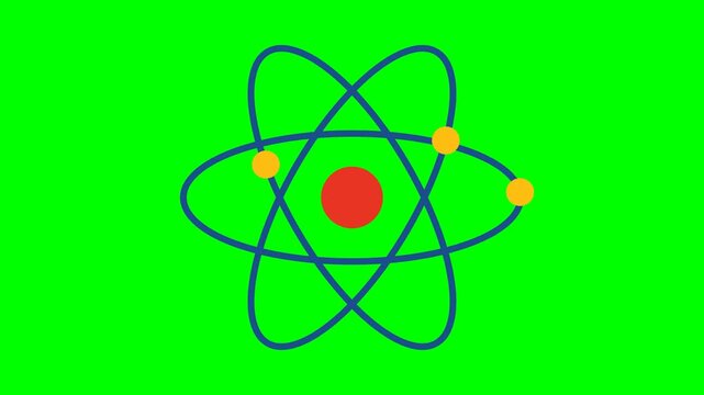Atom icon showing scientific structure process for education physics and chemistry knowledge