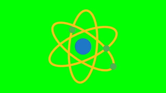 Atom icon showing scientific structure process for education physics and chemistry knowledge