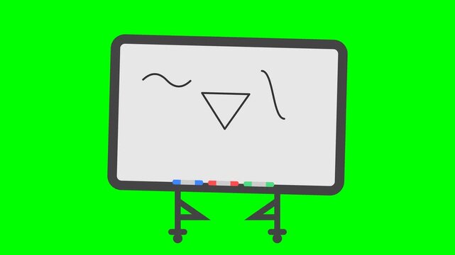 Whiteboard icon illustrating teaching process for education classroom presentation and interactive learning