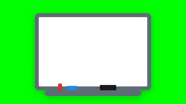 Whiteboard icon illustrating teaching process for education classroom presentation and interactive learning