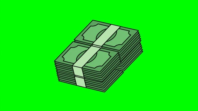 stack of cash money banknote saving animation HD 4K