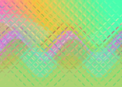 Abstract holographic background with a geometric diamond pattern and vibrant gradient colors
