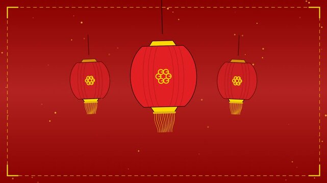 Traditional Red Chinese Lanterns Background for Lunar New Year
