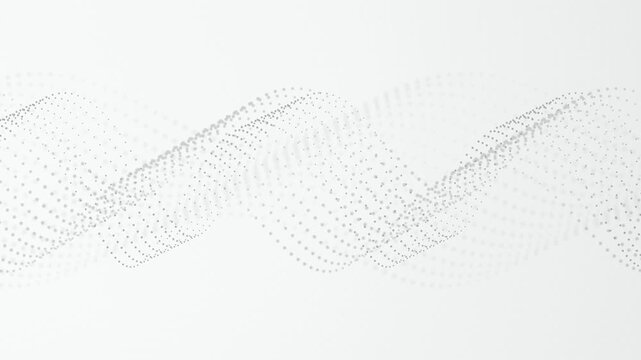 Grey particles form a double helix wave flowing horizontally