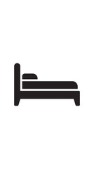 Fototapeta premium Minimalist black bed icon for hotel and travel UI design.
