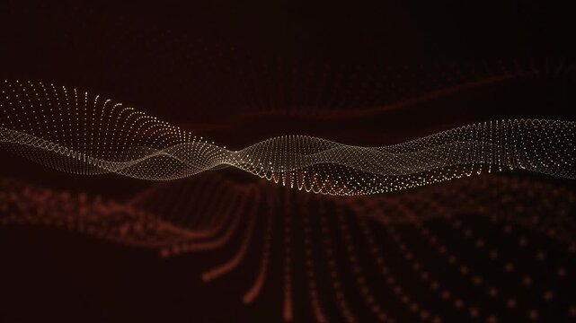 Mathematical wave structure of glowing particles flows across the frame