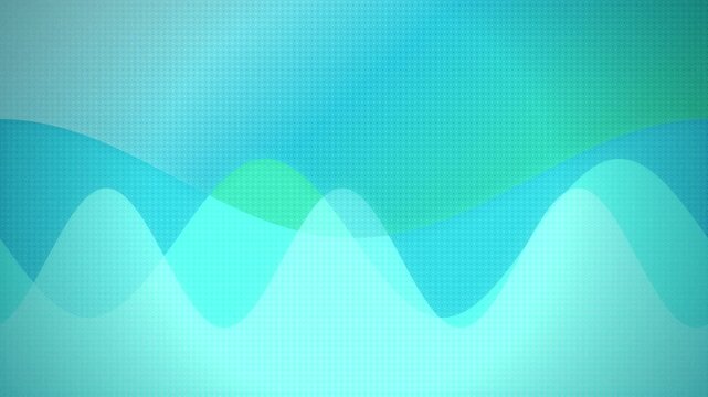 Stylized audio wave patterns oscillate in a fluid horizontal motion