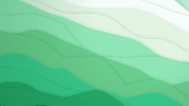 Stylized paper cut rolling hills in a layered vector landscape