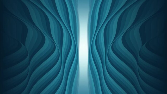 Symmetrical wavy bands gently ripple outward from a bright center