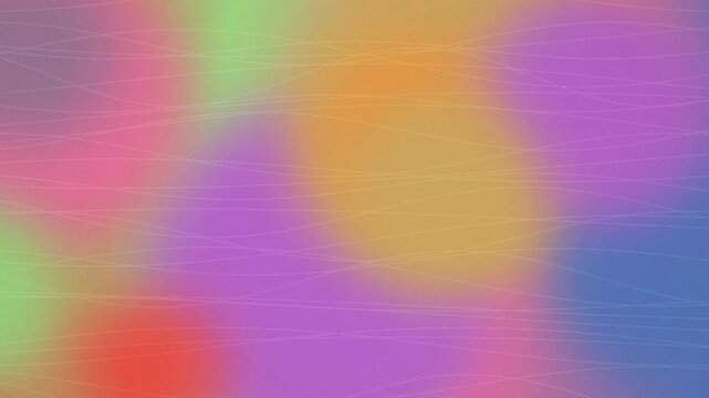 Wavy white lines undulate over soft blended color gradients