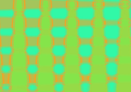 Abstract digital background with a vibrant grid pattern of lime green and turquoise rectangles separated by orange vertical lines