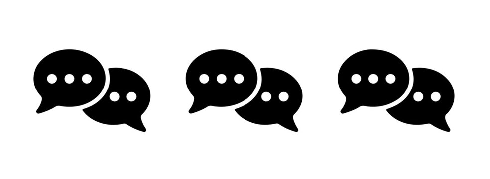 Three speech bubble icons arranged to suggest a continuous thread of communication or chat.