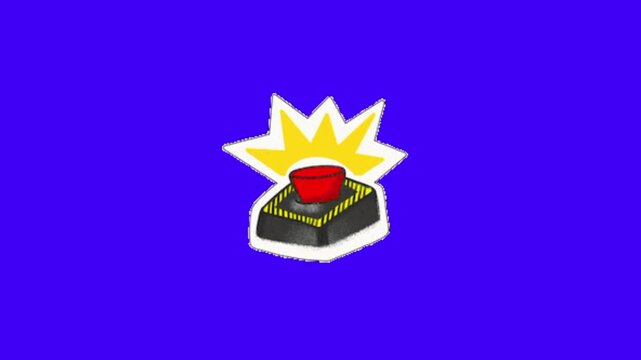 Animated Buzzer Button Blue Screen Effect